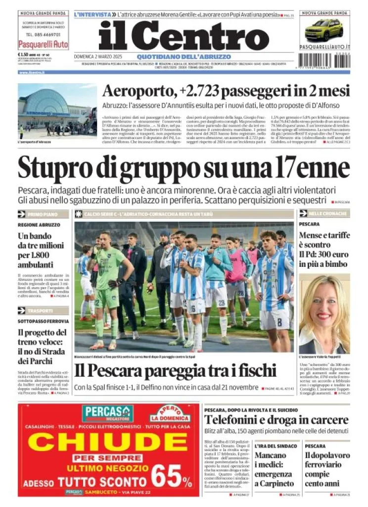 Prima-pagina-il centro-oggi-edizione-del-2025-03-02